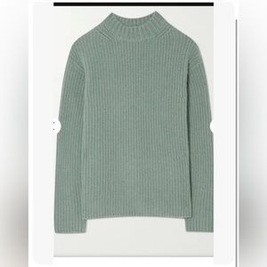 Vince high-neck Ribbed Knit Sweater green size small new